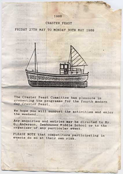 Craster Feast 1988 Programme Cover