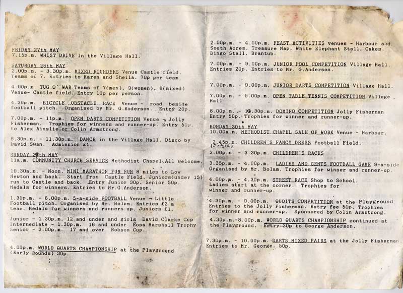 Craster Feast 1988 Programme