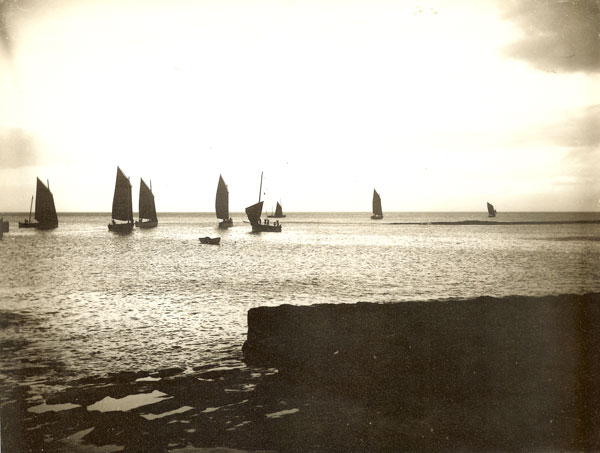 Craster Fishing fleet before the construction of the harbour