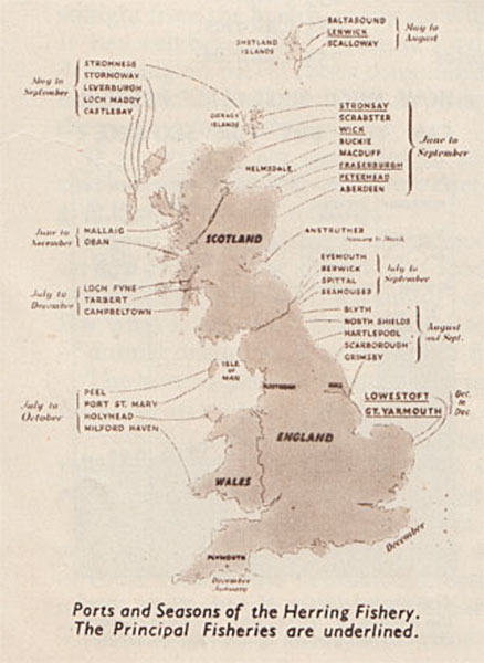 Map produced by the Herring Industry Board, 1938