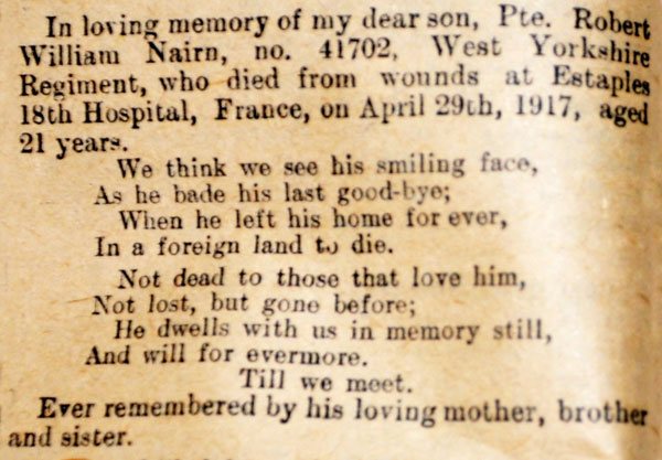 Alnwick and County Gazette, May 4th, 1918.