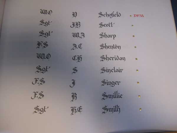 Stephen's name in the the Book of Remembrance for Dunholme Lodge