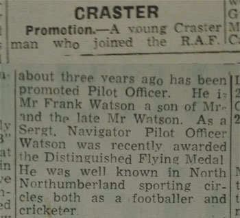 Frank Watson report of promotion March 3rd 1944